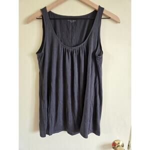 Eileen Fisher Womens Silk Cotton Blend Tank Dark Gray Capsule Quiet Luxury